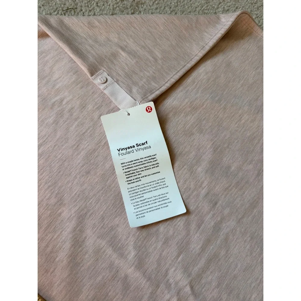 Lululemon Vinyasa Scarf NEW Snap Infinity Wrap Heathered Pink OS